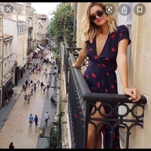 Realization Par Dupe Cherry Print Wrap Dress